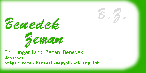benedek zeman business card